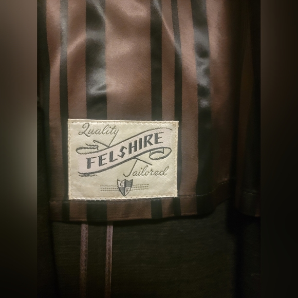 Vintage Men’s Felshire Quality Tailored Black/Dark Grey Micro-plaid Coat - Picture 7 of 11